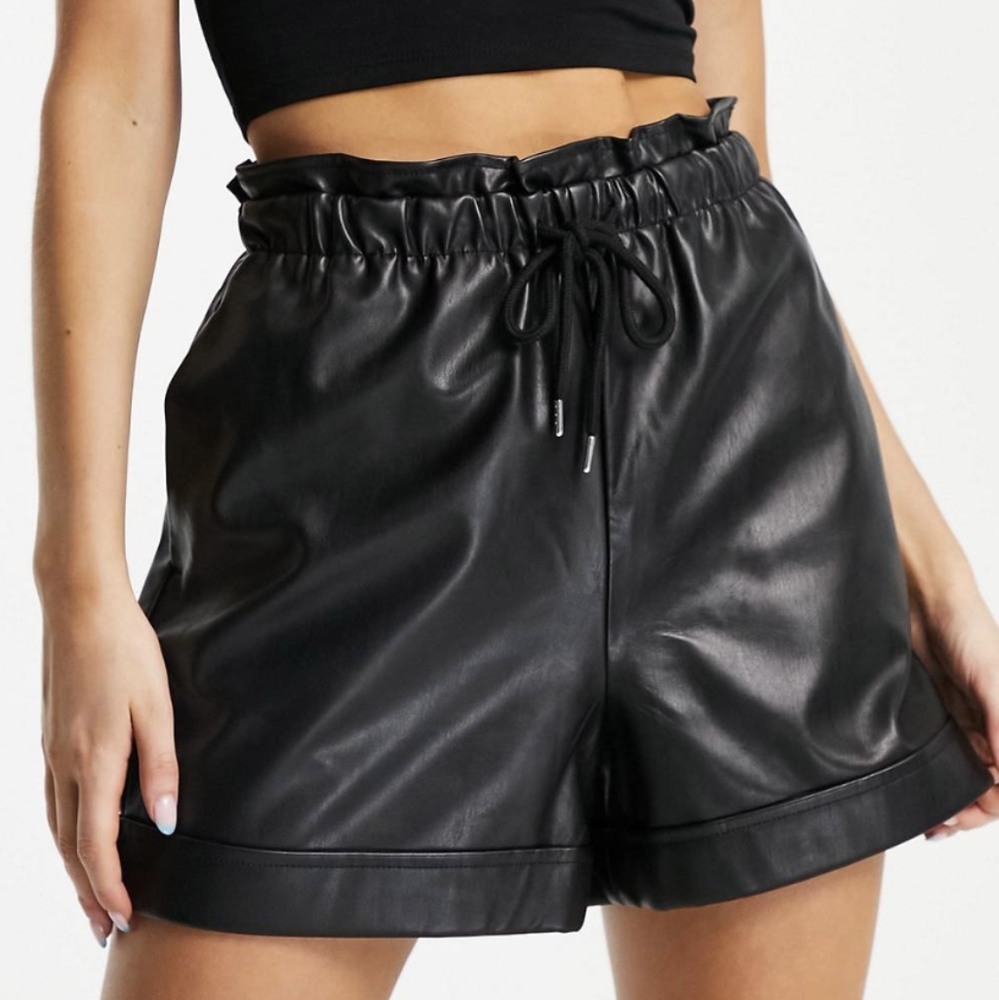 NWT Topshop Faux Leather Shorts